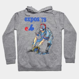 1978 Montreal Expos  ---- Vintage Faded Baseball Design Hoodie